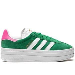 Adidas Gazelle Bold "Green/Lucid Pink" sneakers Size 8.5 NWT